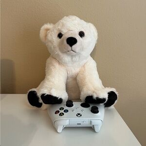 Xbox Controller and Polar Bear Plush